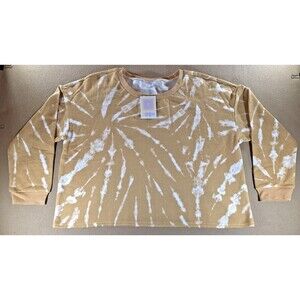 LuLaRoe 3XL LuLu - Camel & White Tie Dye All Over, Sweatshirt - NWT